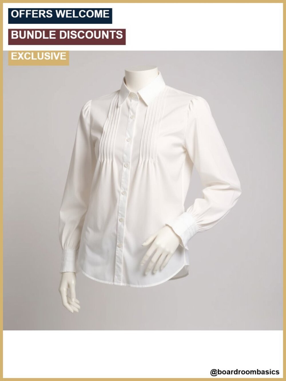 Ruffled Collar Button Down Blouse Long Sleeve Pleated Chest Shirt for Office